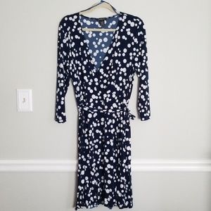 Navy Polka Dot Wrap Dress 16